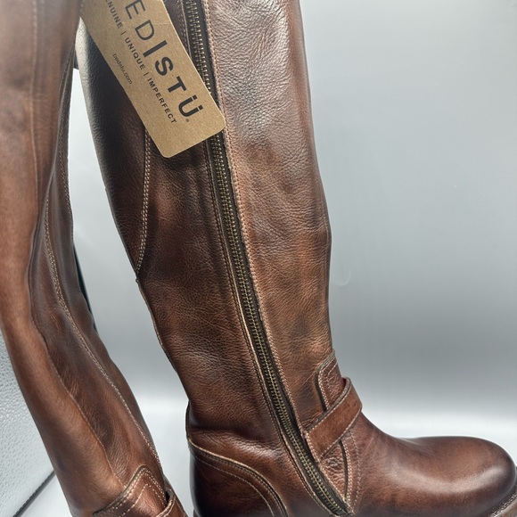 BED STU Glaye wide calf brown boots 7.5 - Picture 7 of 7